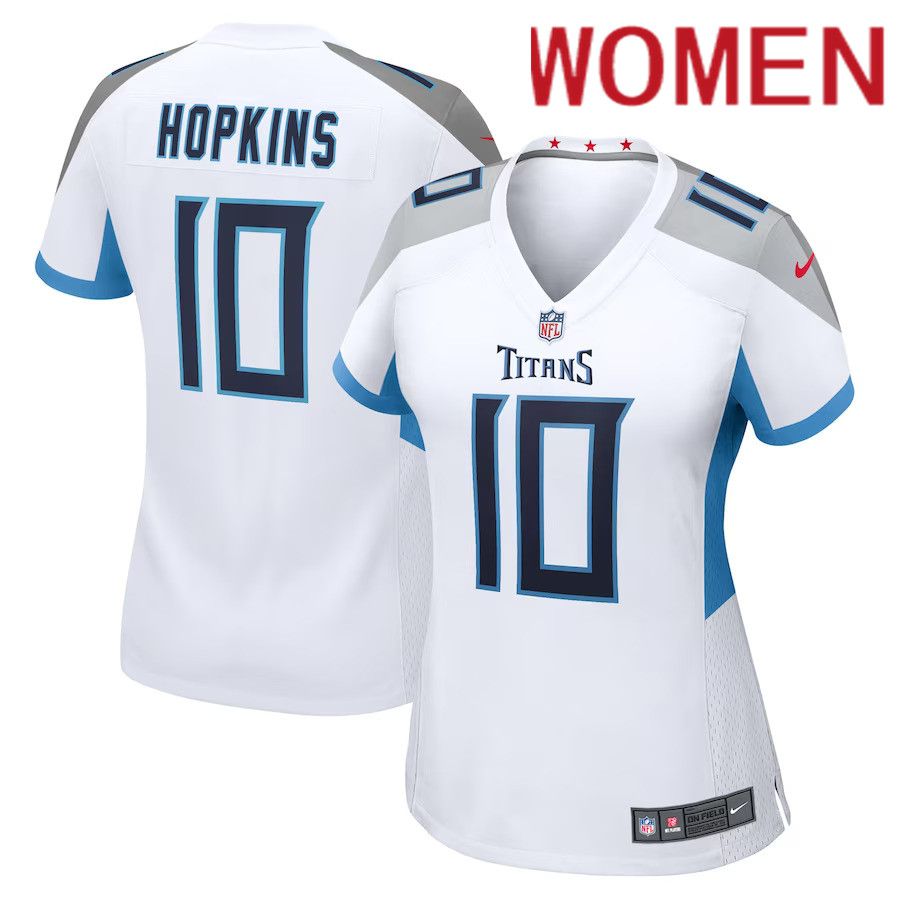 Women Tennessee Titans #10 DeAndre Hopkins Nike White Game NFL Jersey